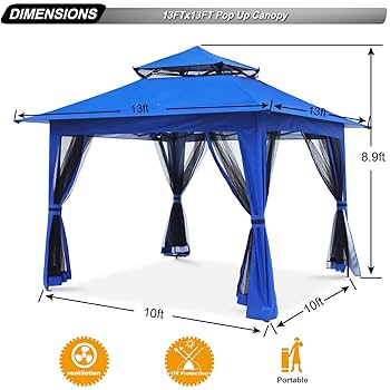 Amazon | ABCCANOPY タープテント 風抜け ガゼボ 大型テント 8